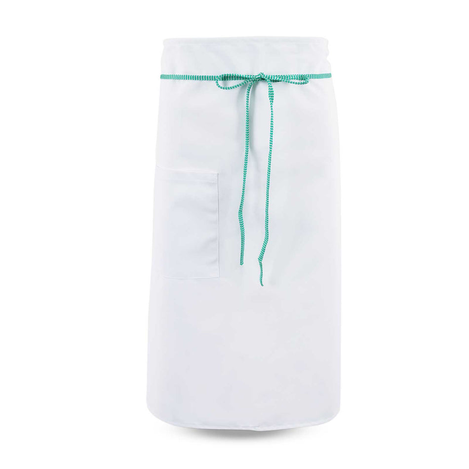 Bistro Apron w/Kelly Green Ties - 1-Pocket - Sold by the Dozen