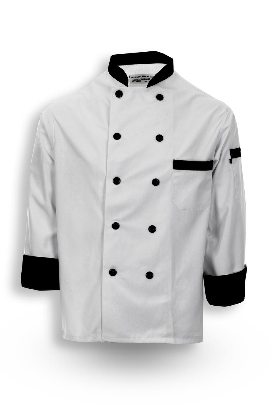 Full-Sleeve Black Trim Chef Coat