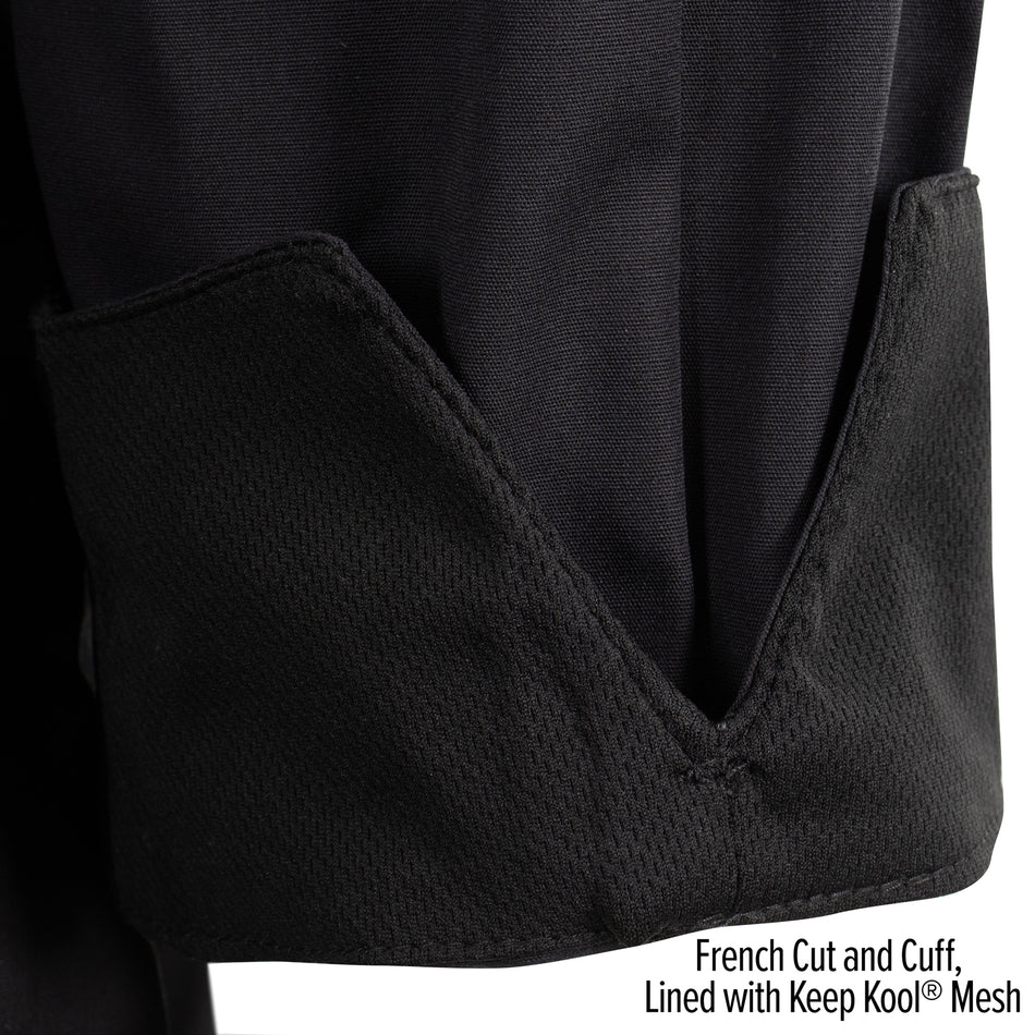 C515 Mesh Back Chef Coat, half slv, 10 btns