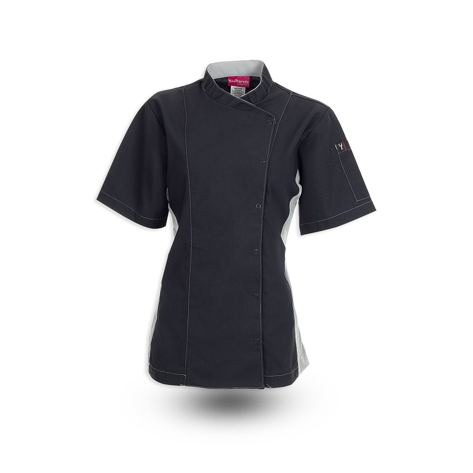 C520 Womens Chef Coat, Poplin, Cross Collar