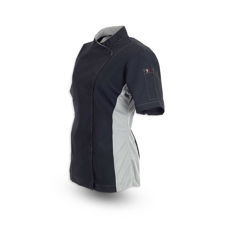 Short-Sleeve Women's Crossover Collar Keep Kool Chef Coat