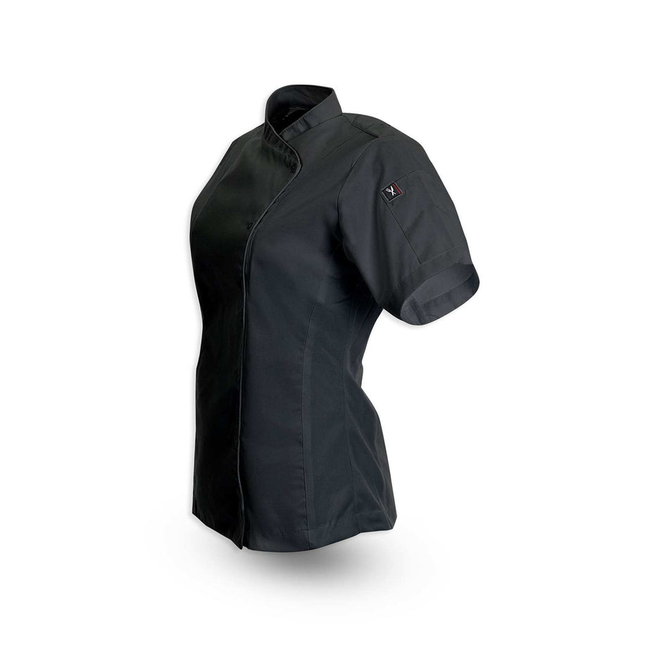 Short-Sleeve Women's Crossover Collar Keep Kool Chef Coat
