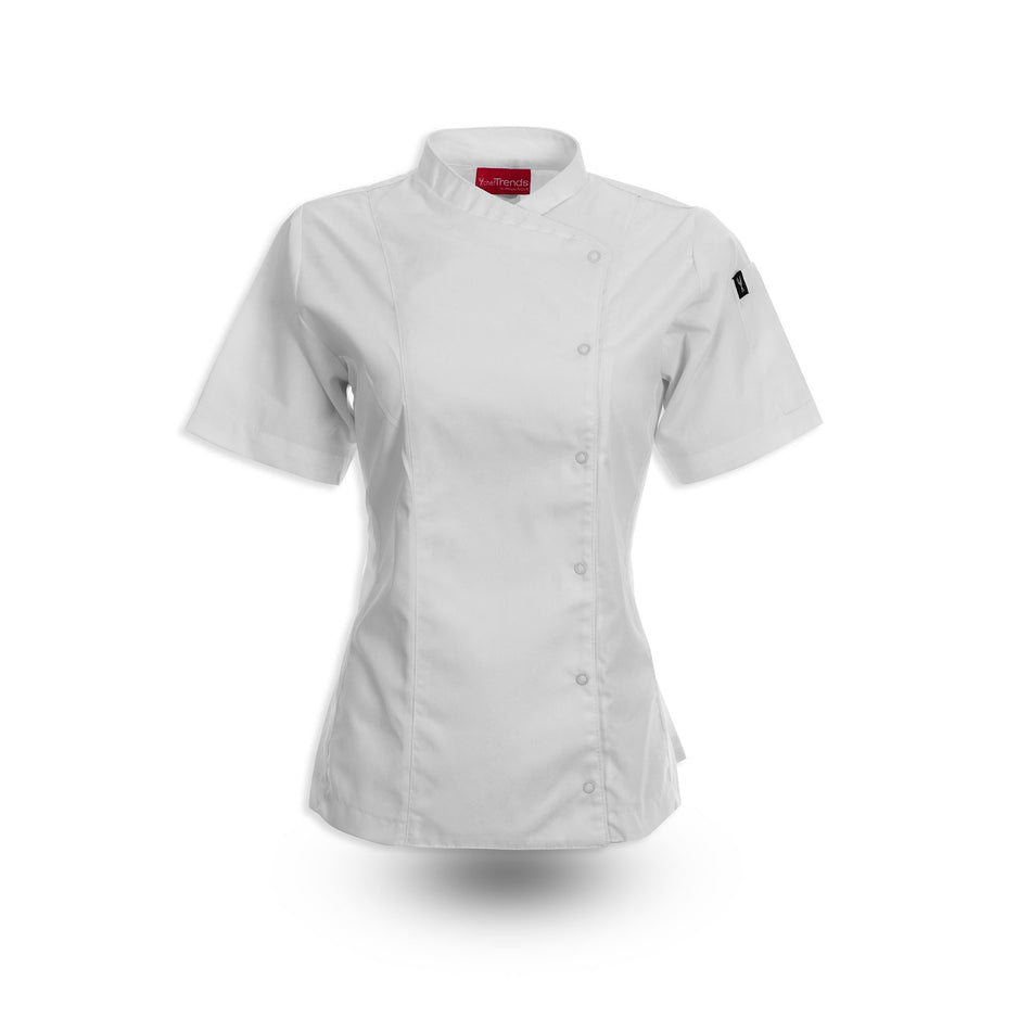 C520 Womens Chef Coat, Poplin, Cross Collar