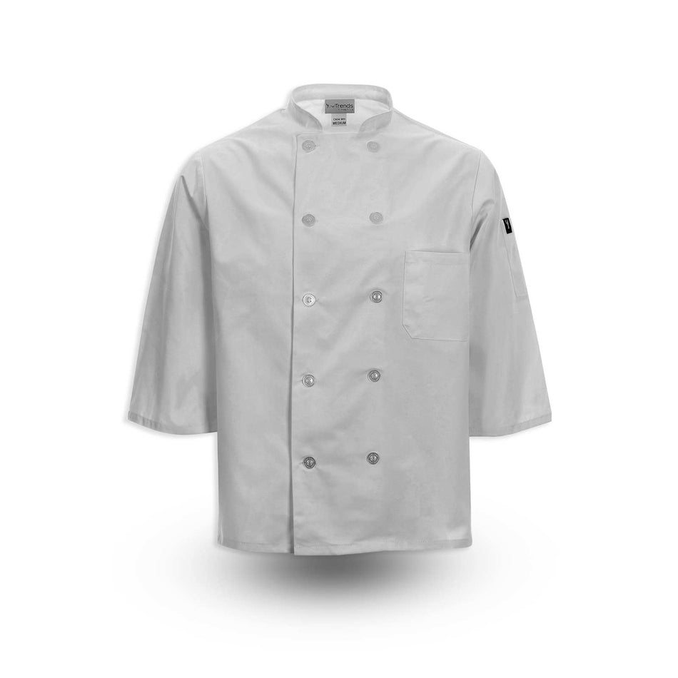 3/4 Length-Sleeve Plastic Button Chef Coat