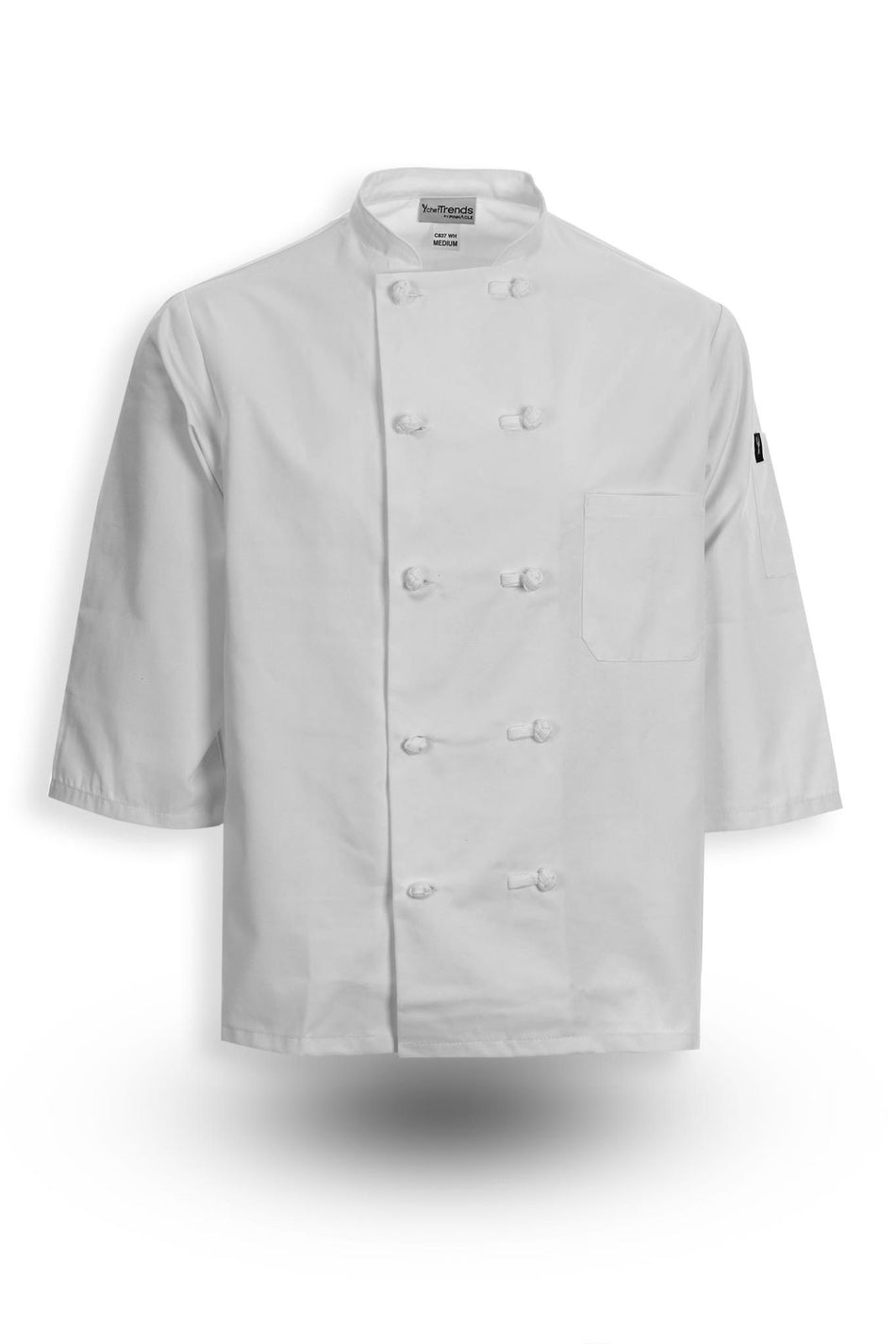 3/4 Length-Sleeve Knot Button Chef Coat