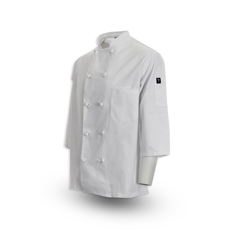 3/4 Length-Sleeve Knot Button Chef Coat