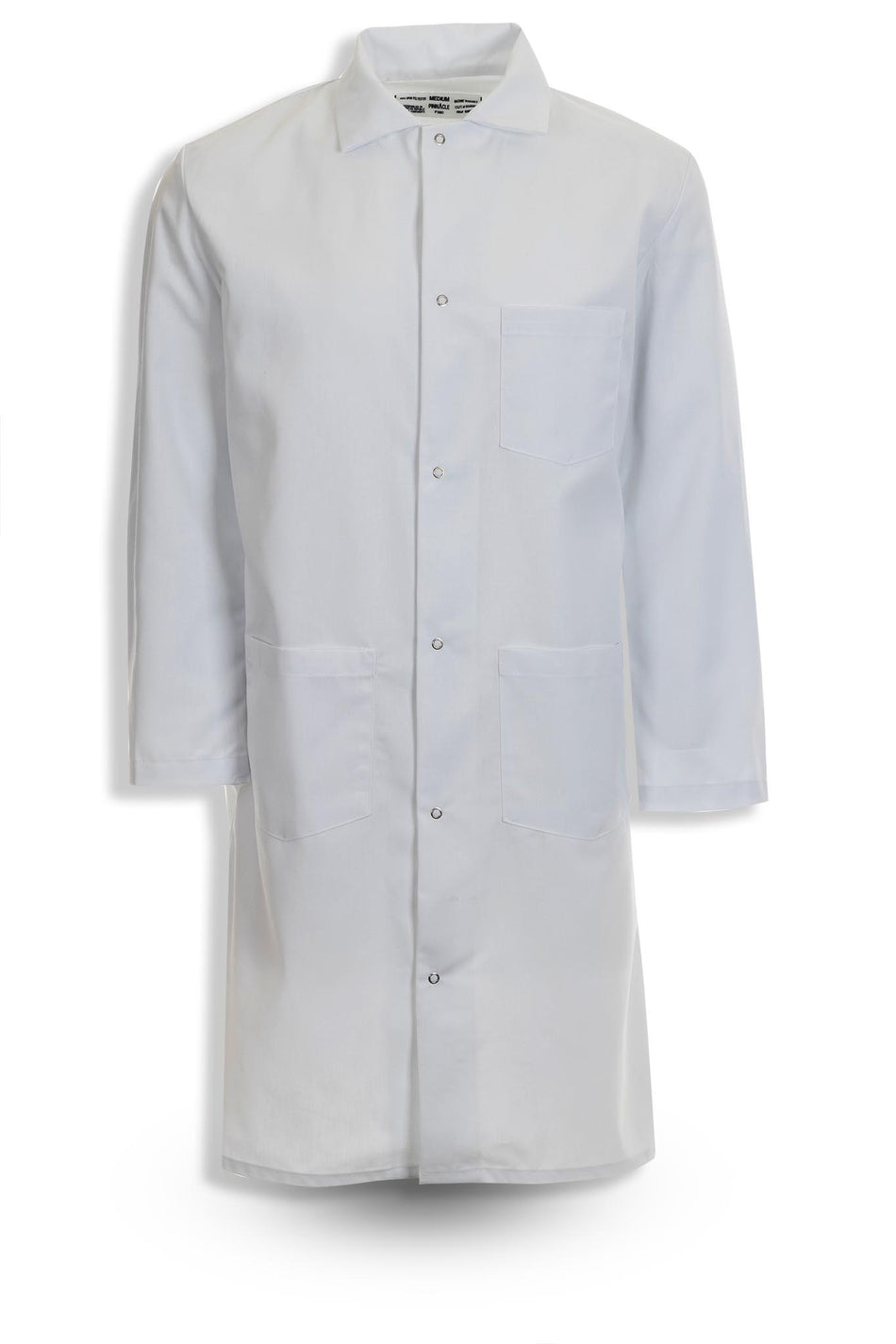 Full-Sleeve Polyester Butcher Frock, Dome Snap Closure