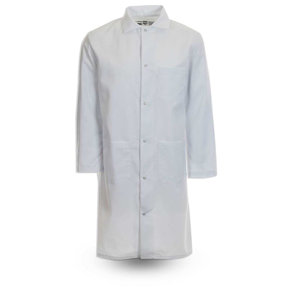 Full-Sleeve Polyester 3 Outside Pockets, Gripper Snap Butcher Frock