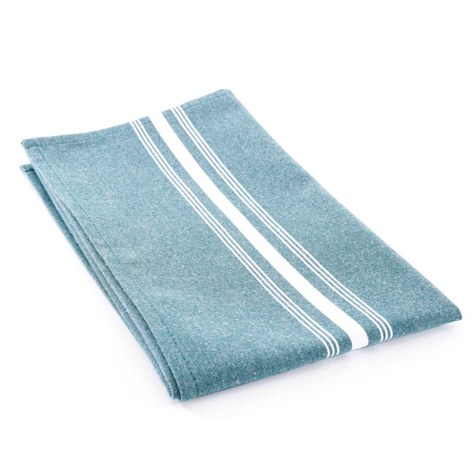 Chambray Bistro Napkins, 18x22, Solid Chambray with White Stripes - Sold by the Dozen
