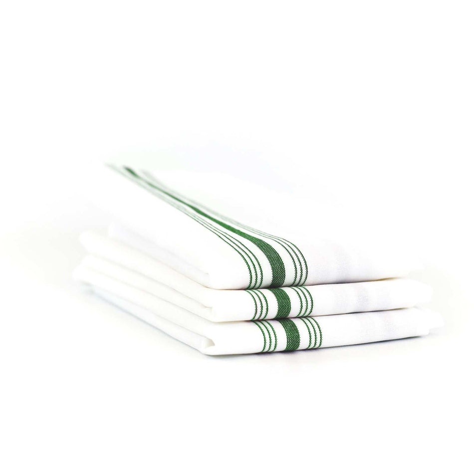Bistro Napkins, 18x22, White Background with Colored Stripe - Sold by the Dozen