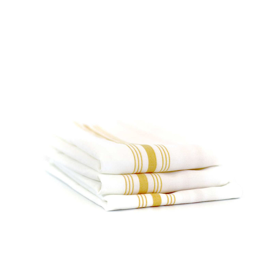 Bistro Napkins, 18x22, White Background with Colored Stripe - Sold by the Dozen