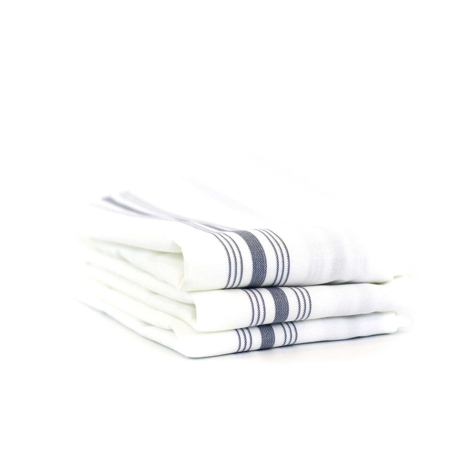 Bistro Napkins, 18x22, White Background with Colored Stripe - Sold by the Dozen