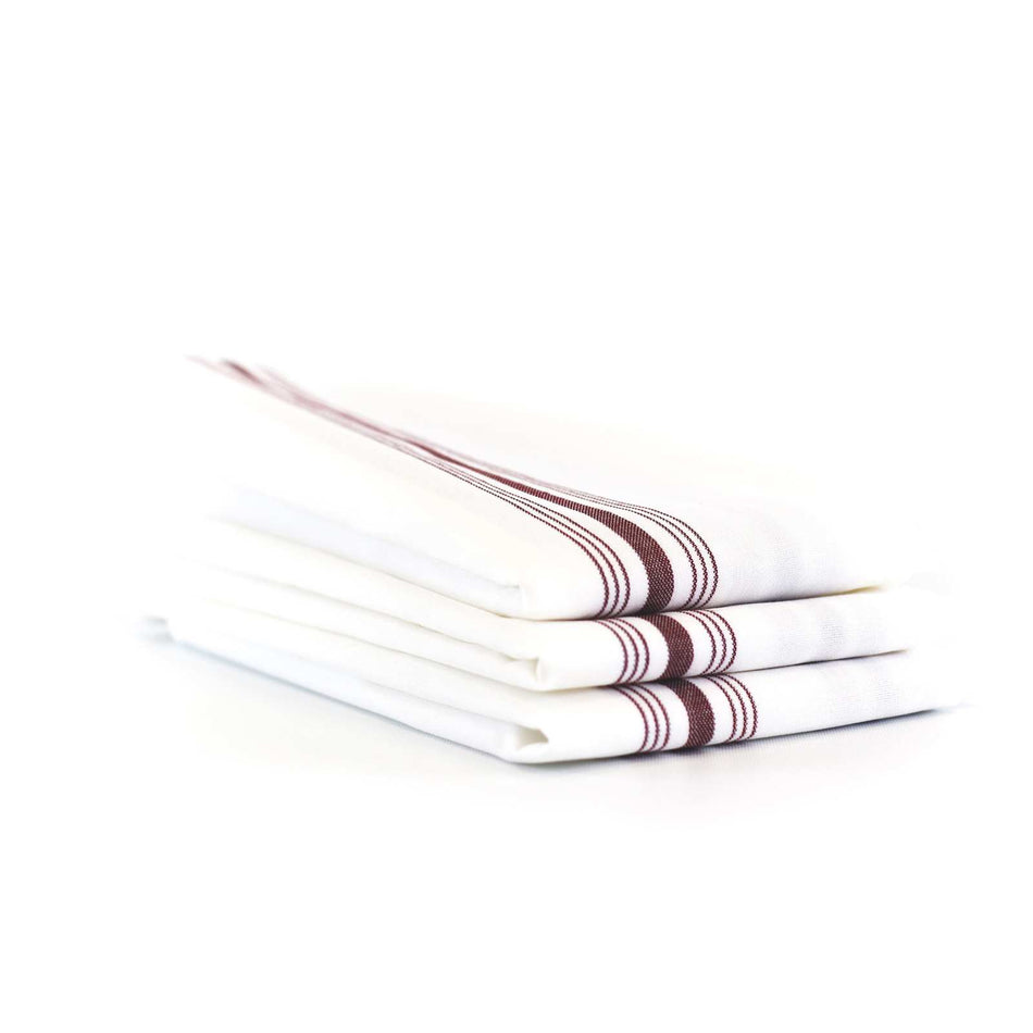 Bistro Napkins, 18x22, White Background with Colored Stripe - Sold by the Dozen