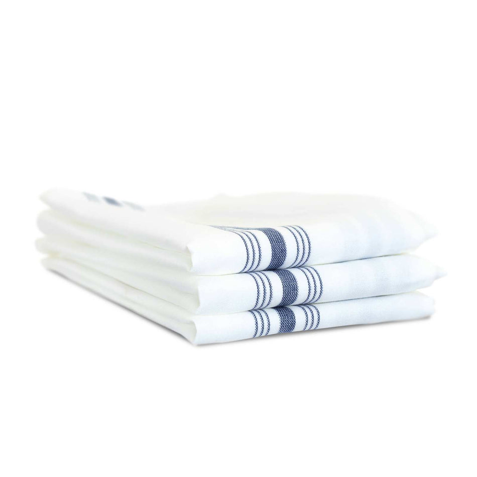 Bistro Napkins, 18x22, White Background with Colored Stripe - Sold by the Dozen