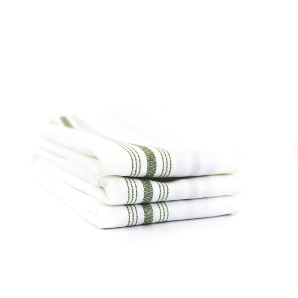 Bistro Napkins, 18x22, White Background with Colored Stripe - Sold by the Dozen