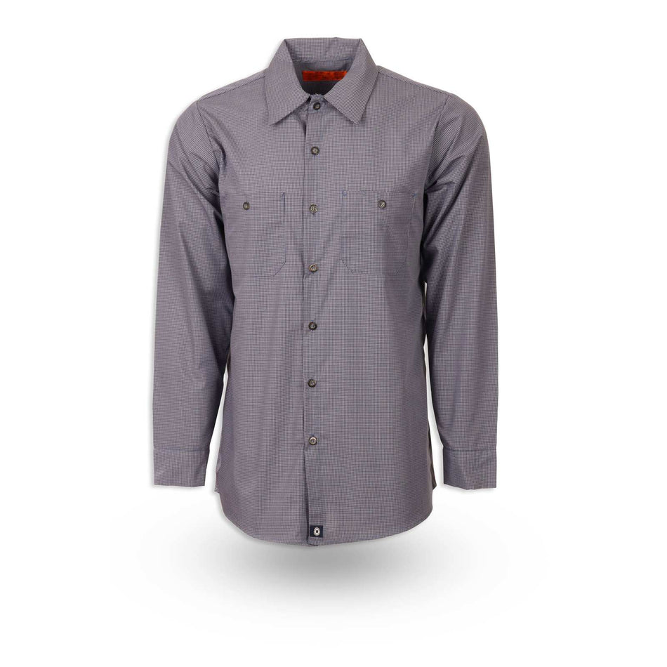 Men’s Long-Sleeve Microcheck Work Shirt