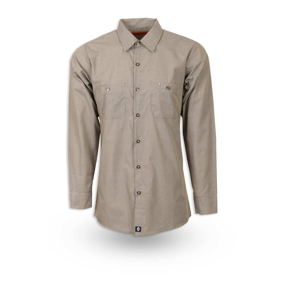 Men’s Long-Sleeve Microcheck Work Shirt